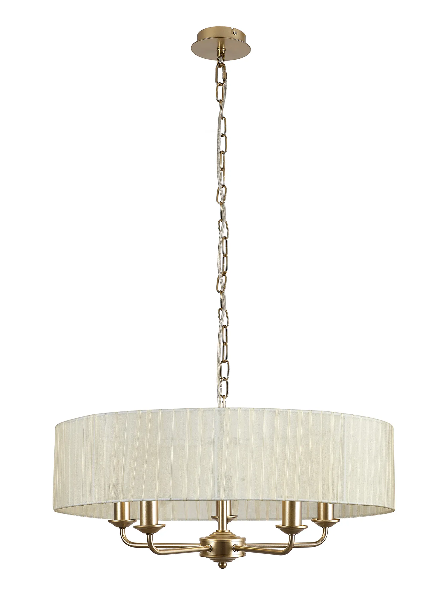 Banyan 60cm 3 Light Pendant Champagne Gold, Cream DK0960  Deco Banyan CG CR